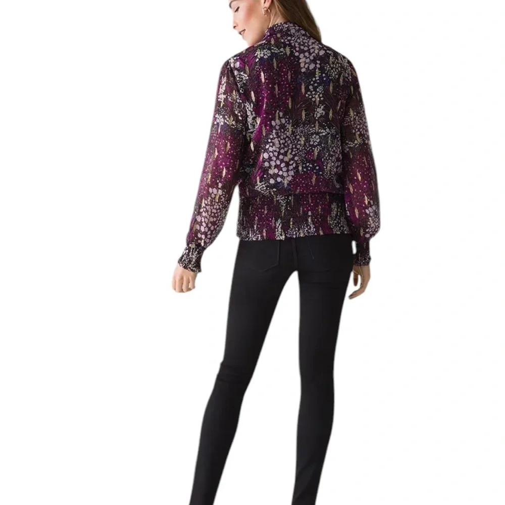 White House Black Market long sleeve top with gold accents size 4 - Picture 7 of 14
